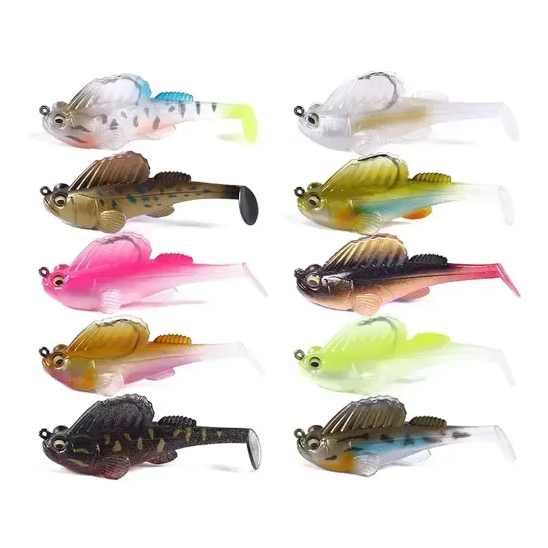 1pcs/5pcs Silicone Fishing lure Dark Sleeper Wobbler 7g 14g Sinking Soft Lure Jig hook Swimbaits Bass Shad for Perch Tackle