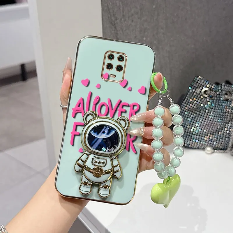 Floral Fan Phone Case Set with Bead Lanyard & Stand