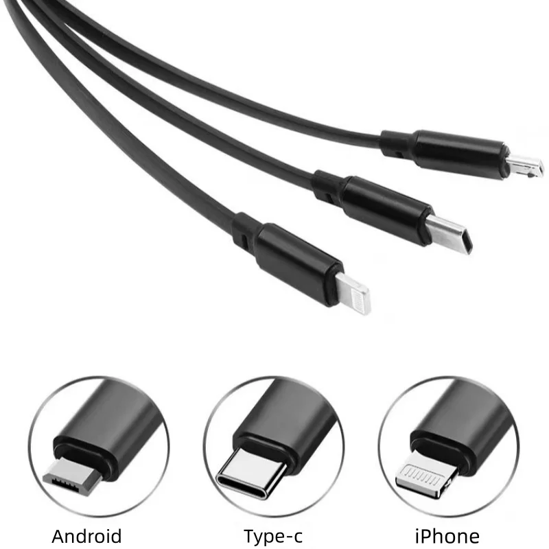 كابل شحن سريع للسيارة USB ، 3 في 1 ، نوع C ، USB م...