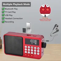 Solar FM Radio Portable Bluetooth Speaker with LED Light support Recording TF Card USB Play Wireless Speaker Radio FM Receiver - Image 3