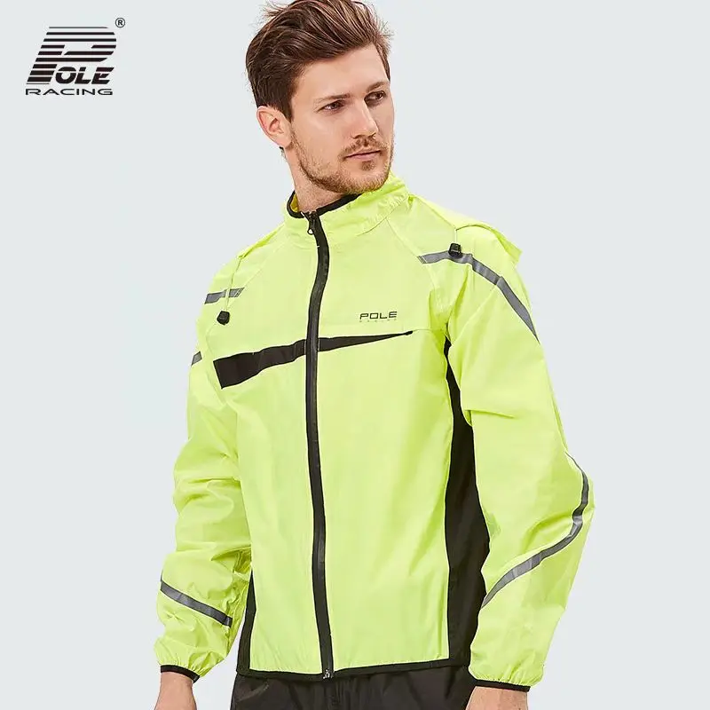 Men's Summer Extremely Light POLE Motorcycle Raincoat Rainpants Waterproof Motorbike Raincoat Motorcyclist Biker Rain Covers PU