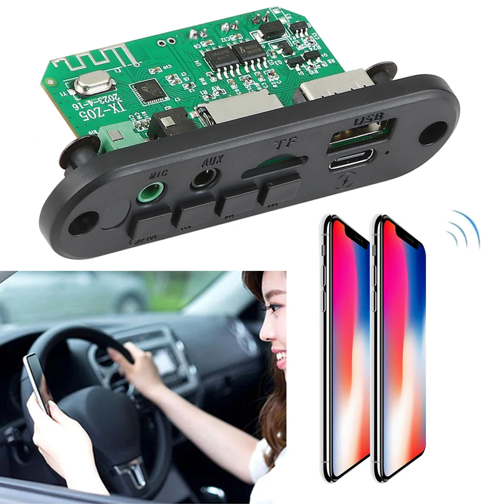 차량용 FM 라디오 모듈, TF AUX USB 레코드, 3.7V, 6W 앰프, DIY MP3 플레이어, 3.5mm 마이크, 블루투스 호환 MP3 WMA 오디오 보드