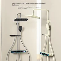 Smart Digital Display Shower Set Bathroom Rainfall Showers System Set Shower Faucet Full Set Booster Bath Nozzle 2