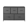 5 Drawer Fabric Storage Dresser Grey Bedroom High-capacity Organizer Sturdy Durable Steel Frame Non-woven Fabric Drawers Easy 4