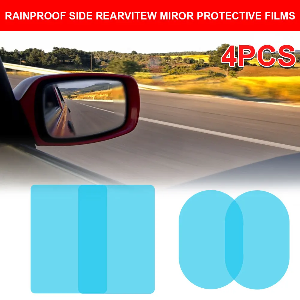 Oval Car Universal Wing Rear View Mirror Film Waterproof Anti Fog Rain Protector 