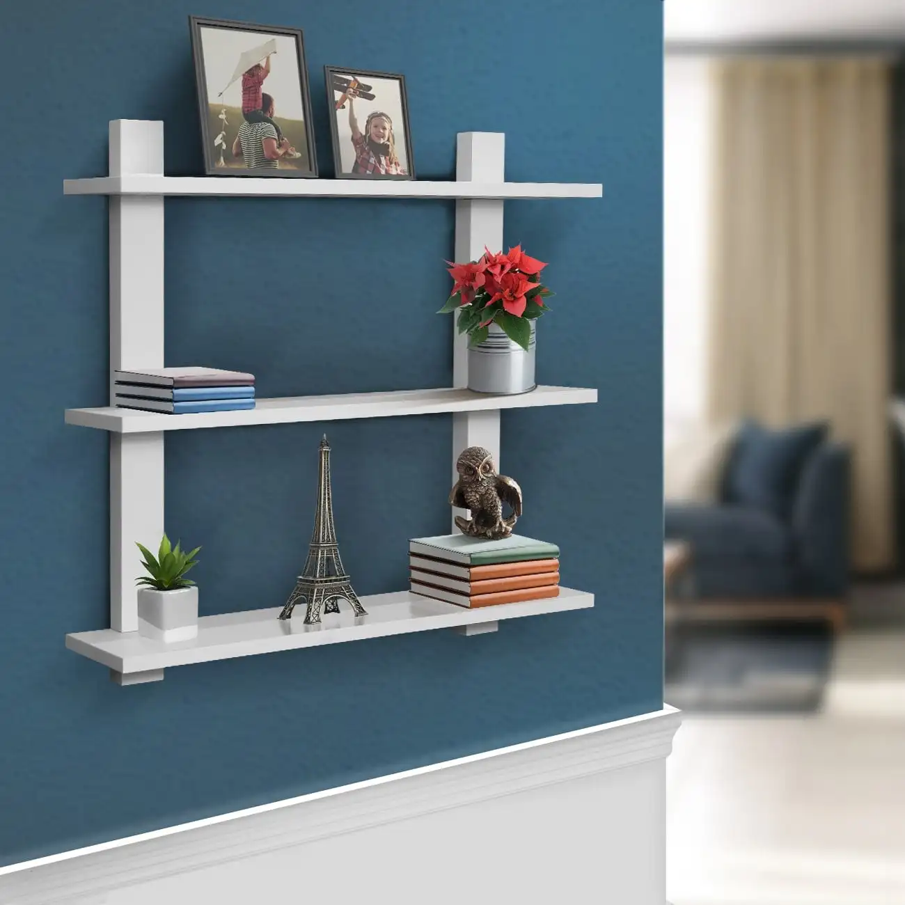 

Sorbus Floating Shelf Asymmetric Square Wall Shelf White