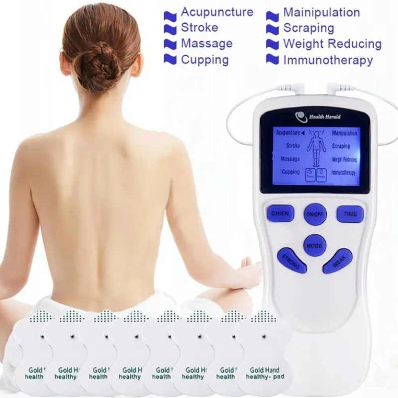 Electric Dual Output  Massage Machine Electrical EMS Muscle Stimulator Full Body Pulse Massager Acupuncture Health Care