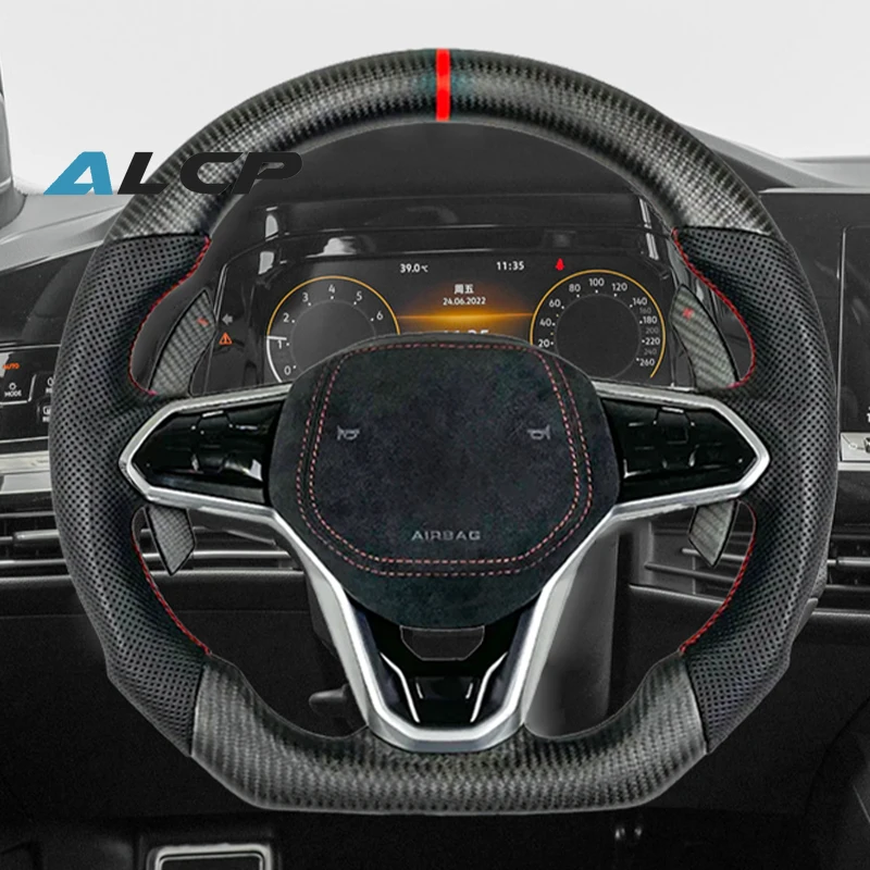 

Car Acesssories Carbon Fiber Steering Wheel For Volkswagen VW Golf 8 R-Line GTI Customized LED
