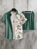 2024 Summer Men's Short-sleeved Shirt Beach Shorts Set Outdoor Everyday Men's Summer Shorts Street Fashion Men's Casual Shirt 3