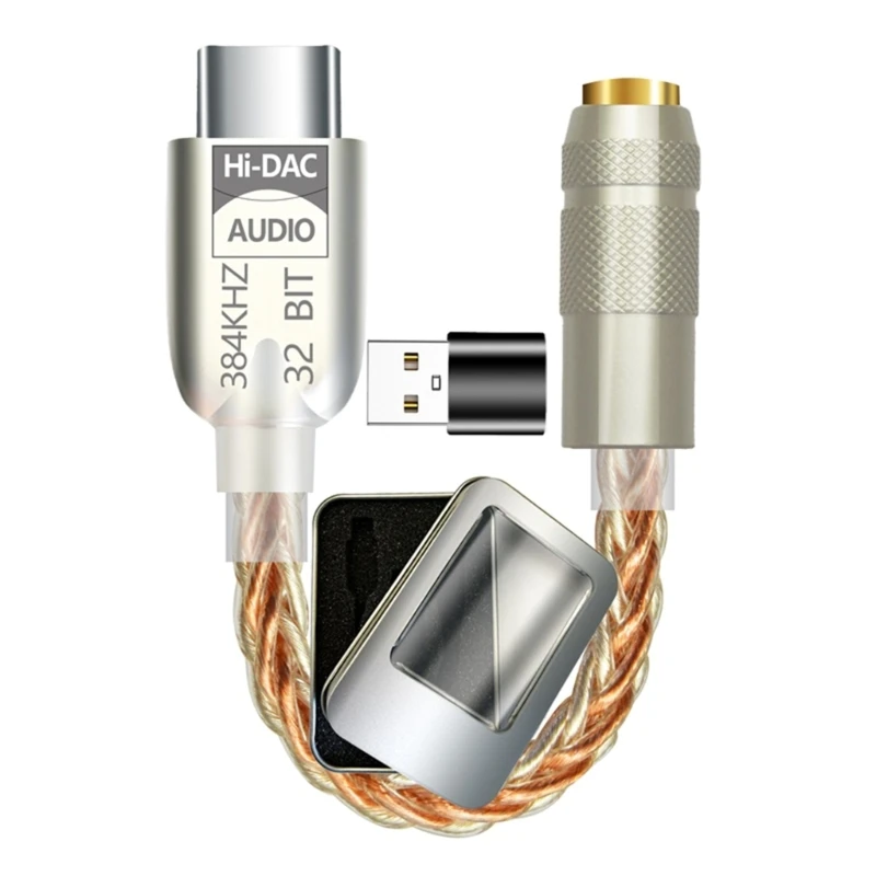 USB C DAC 컨버터, 32 비트 384KHz USB C-3.5mm 어댑터, ALC5686 칩, USB C 헤드폰 어댑터, 3.5mm DAC, 직송