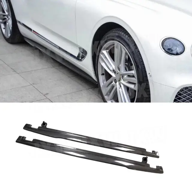 Carbon Fiber Side Skirts Rocker Panels For Bentley Continental GT W12 2015-2017 2018-2021 Car Side Skirt Extensions Body Kits - - Racext 1