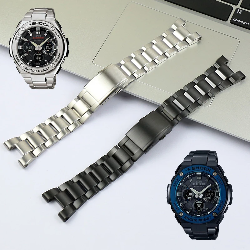 Per Casio G-Shock Watch Band Gst-W300/B100/S130/400G Cinturino In Metallo Cinturino In Acciaio Inossidabile