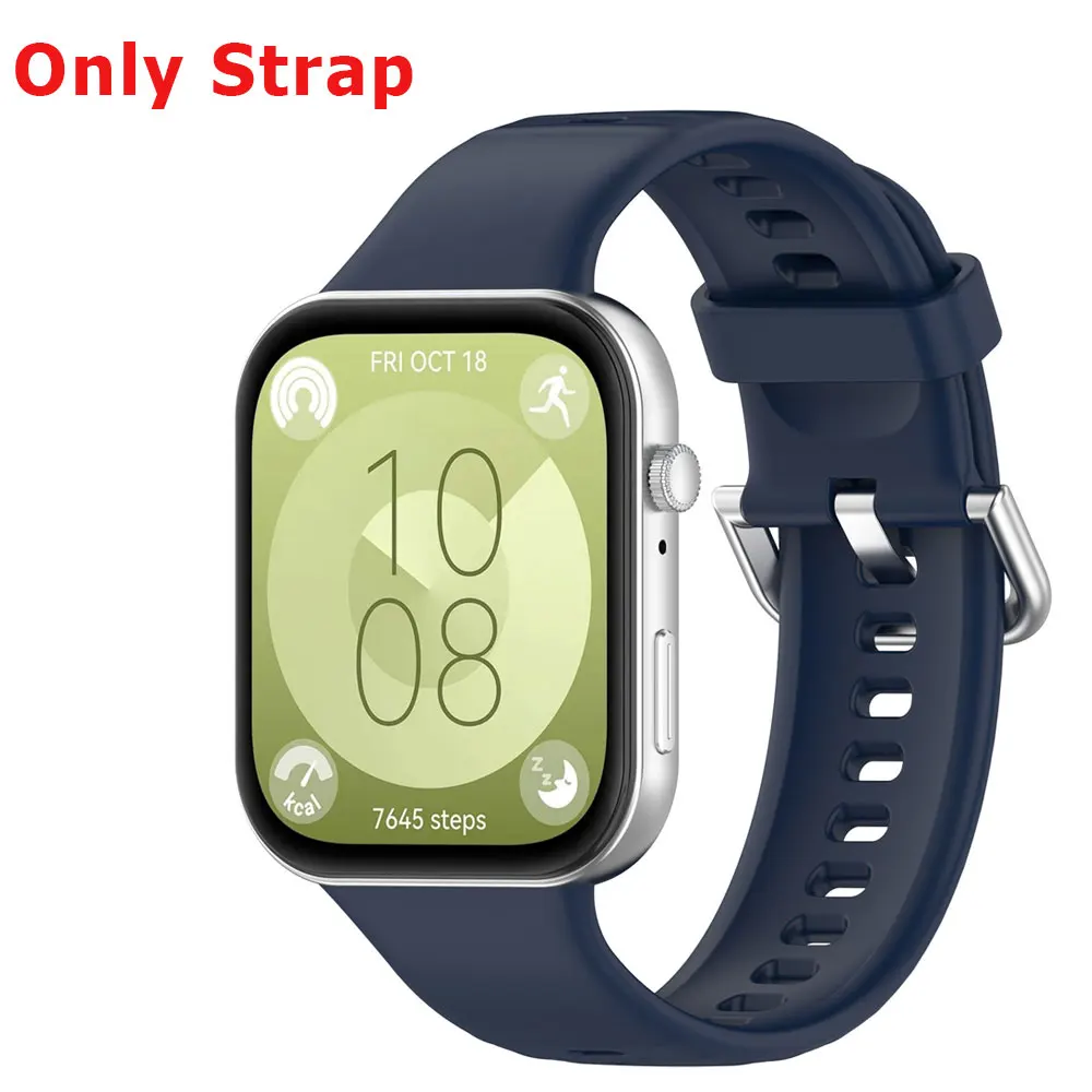 Silicone Watch Strap with Protective Case for Huawei Watch Fit 3: All-In-One Band and Screen Protector Combo