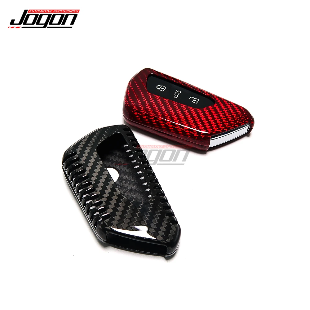 Skoda Octavia A8 용 시트 Leon MK4 리얼 카본 원격 폴드 키 Fob 케이스 셸 커버 트림, VW Golf 8 Mk8 GTI GTD R 2020 +