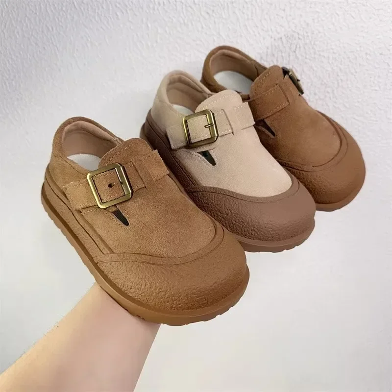 Children Shoe Retro Casual Shoes Trendy Boy Leather Shoes Lovely Frosted School Girls Party Dresses Chaussure Enfant Fille