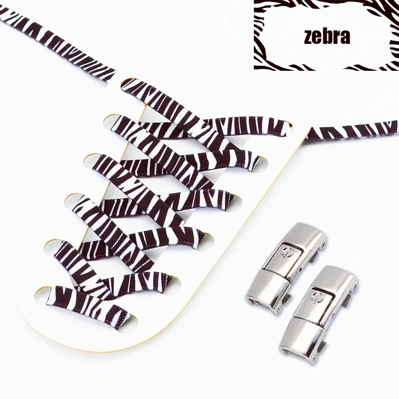 Leopard Print No-Tie Elastic Shoelaces - 1 Pair