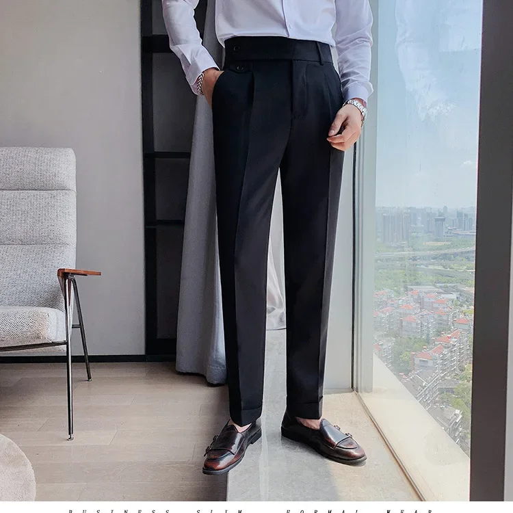 Men's Nine-Point Two-Piece Suit Pants Business Casual Straight Leg Loose Fit business pants suit pants men pants
