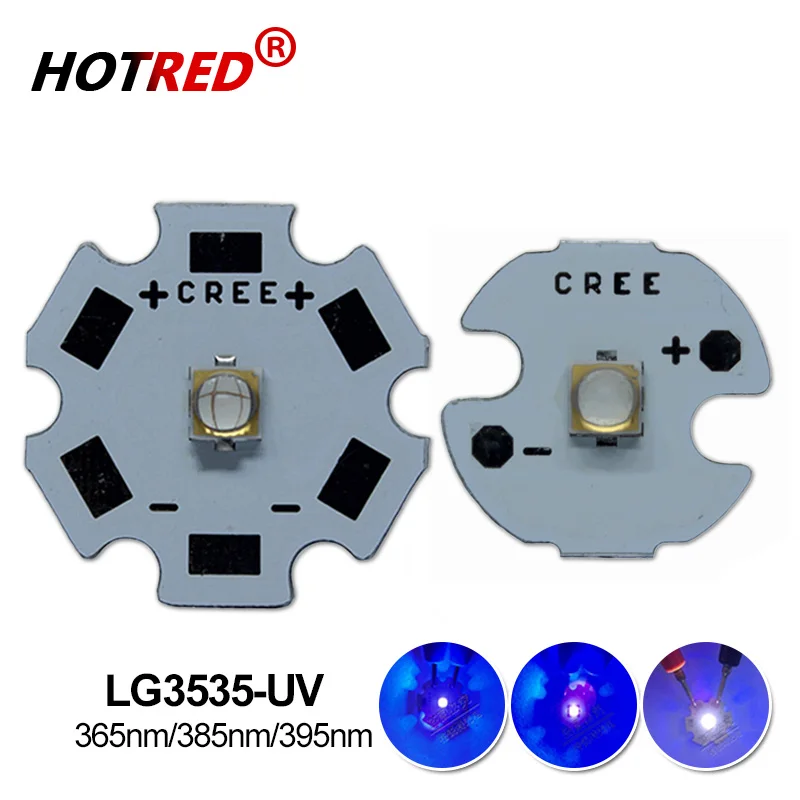 

UV LED 5W LG3535 LG 3535 High Power LED Emitter Diode 395nm 385nm 365nm 5W UV/Ultra Violet For UV Curable Ink/Security check