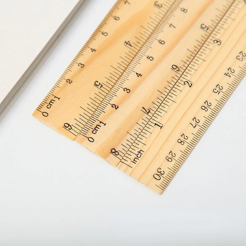 Selling 15cm 20cm 30cm Log Wooden Ruler Wooden Ruler Double Sided