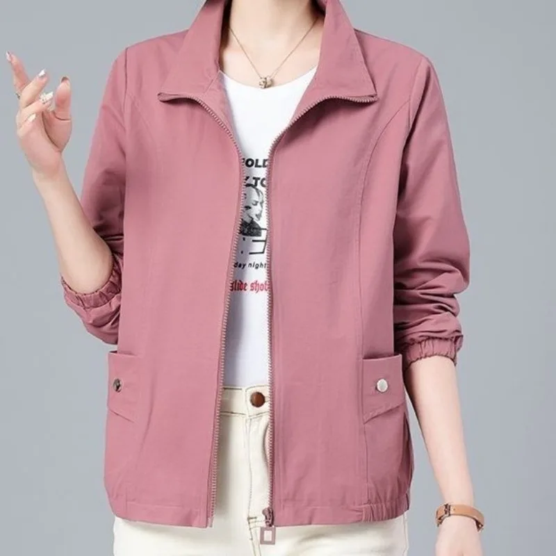 2023 Autumn and Winter Women's Polo Neck Zipper Willow Pin Pocket Loose Casual Fashion Elegant Commuter Long Sleeve Coat