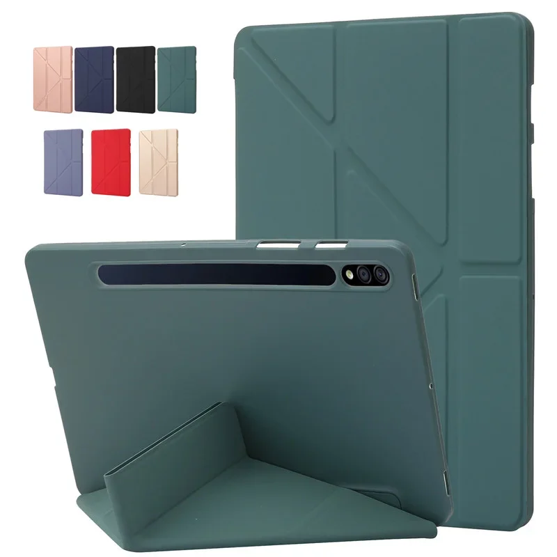 Per Samsung Tab S9 Plus Custodia Pu Leaher Soft Back Fold Stand Tablet Funda Per Galaxy Tab S9 Fe S7 S8 Plus Tab S7 Fe Cover