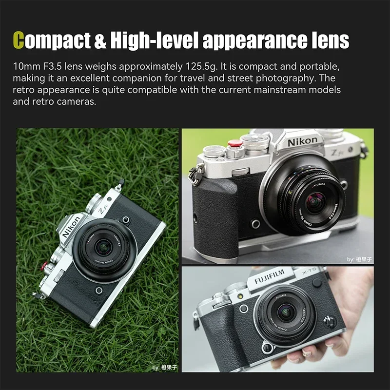 7artisans 10mm F3.5 APS-C 108 ° 후지필름 XF, E, 니콘 Z, 마이크로 M4/3 마운트 카메라용 초광각 고정 초점 렌즈