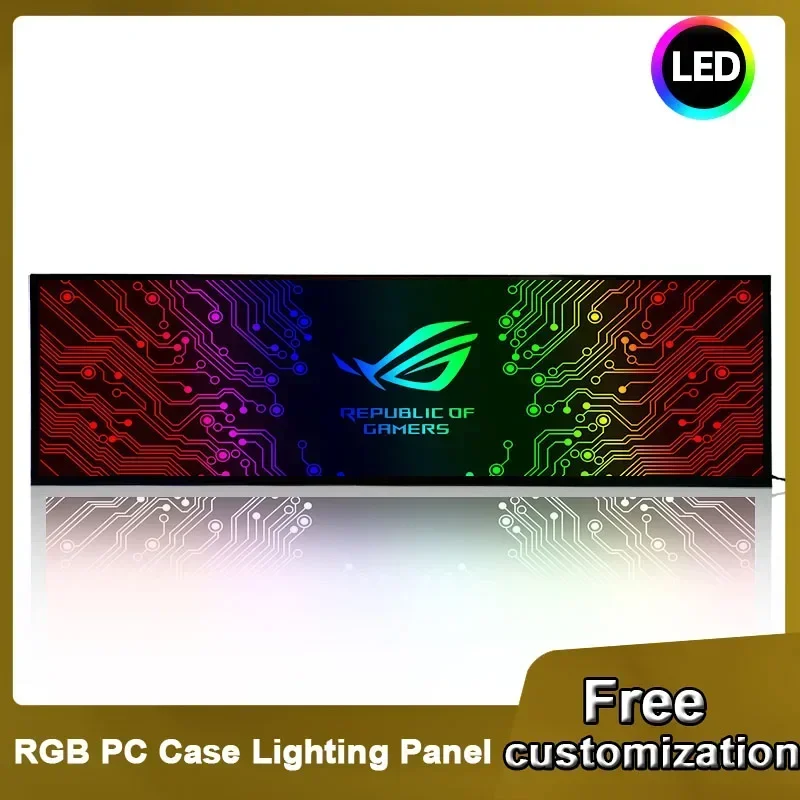Фото Персонализированная панель освещения для ПК, RGB осветительная панель для компьютера, VGA, Задняя панель для шкафа, панель для компьютера, для телефона, 5 В, 12 В, цветная синхронизация AURA №1