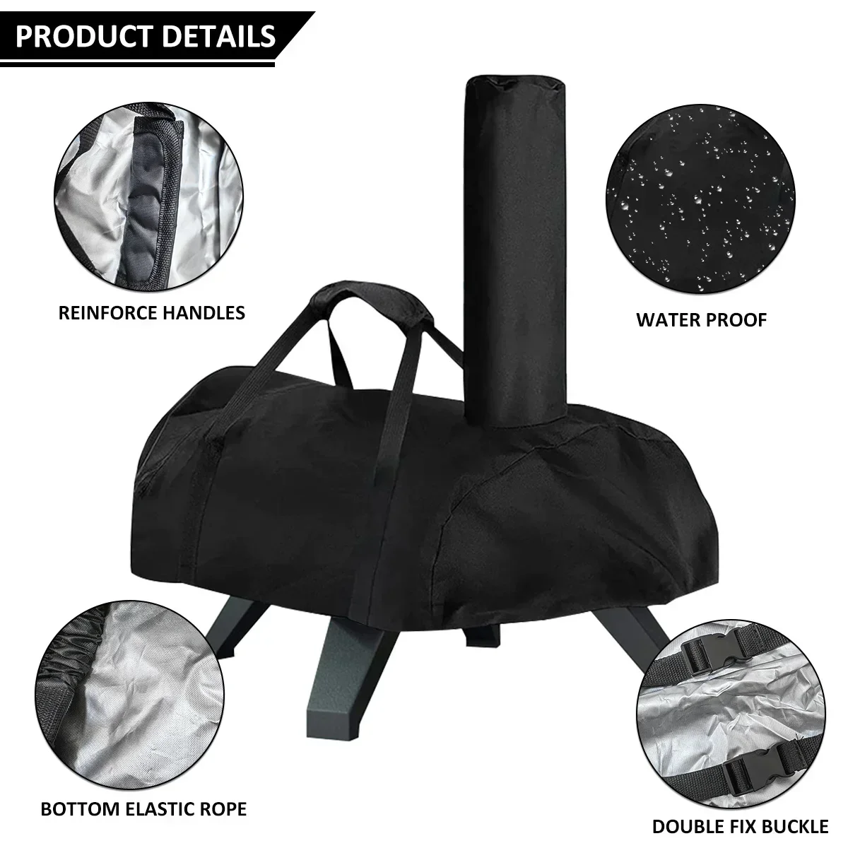 Pizza Oven Cover for Ooni Karu 12/16 Portable Pizza Oven Cover 420D Fabric Waterproof Heavy Duty Fabric