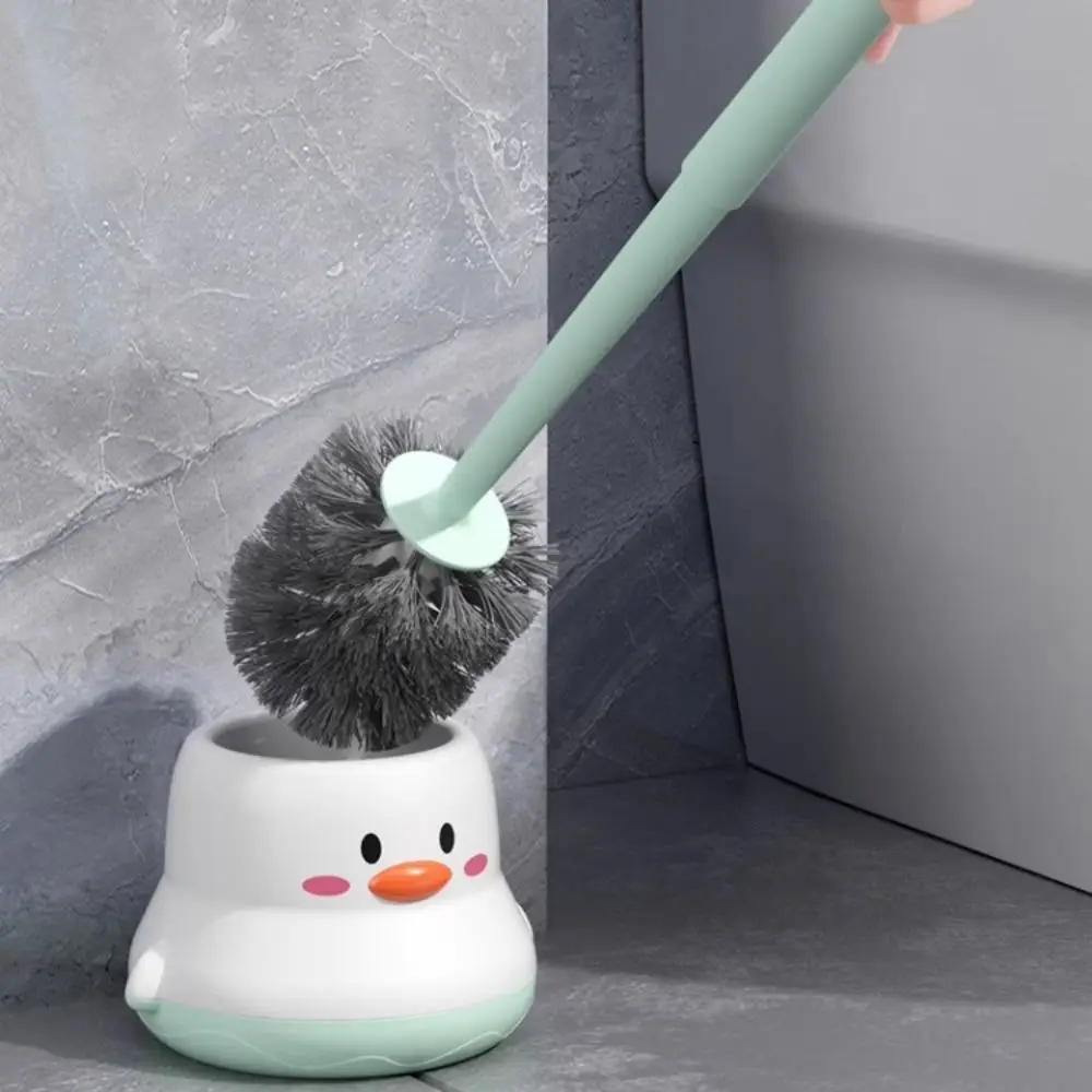 Toilet Brush Set Cartoon Chick Toilet Brush Wall-Mounted Comfortable Toilet Bowl Cleaner Durable Deep Cleaning Cleaning Brush Set