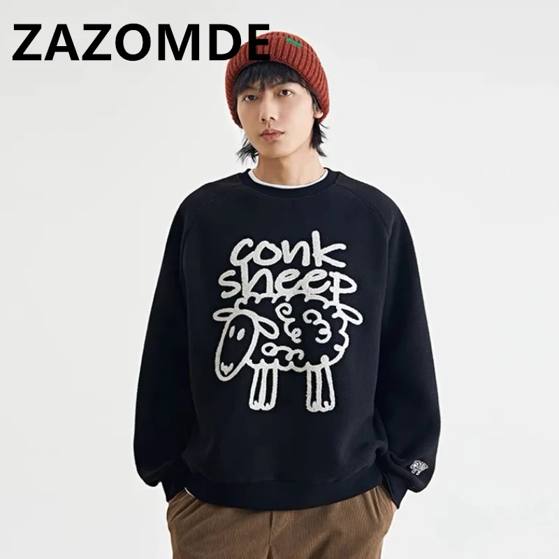 ZAZOMDE Autumn Fashion Knitwear Sweater High Street Loose Letter Sheep Casual Pullovers Clothes Winter All-match Couple Sweaters