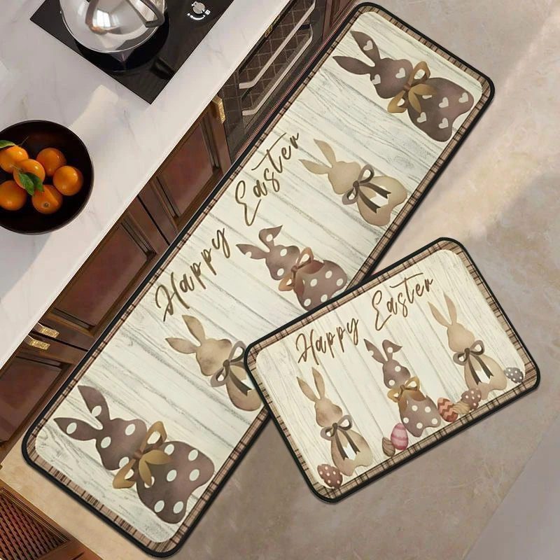 Printed Kitchen Floor Mats Easter Anti Slip Doormat Long Hallway Rug Kitchen Carpets Bathroom Rugs Living Room Home Decor floor mat