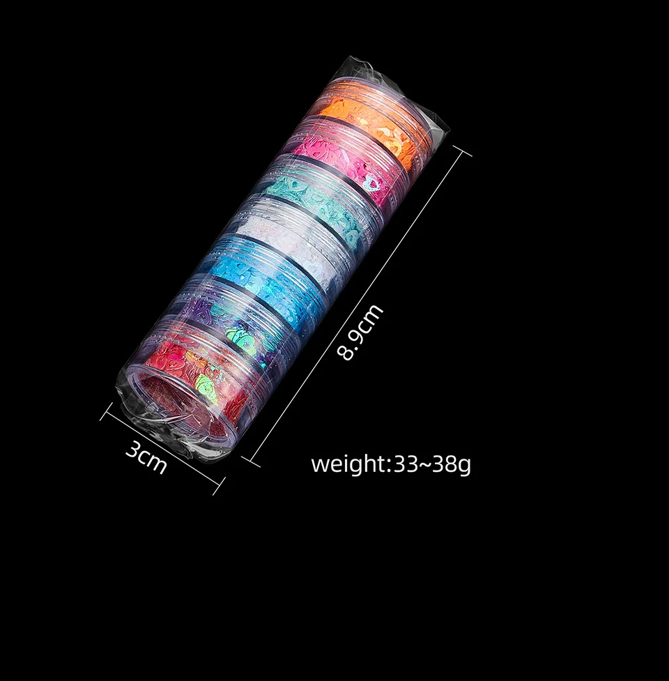 Description Picture 3 of item7 Towers Shiny UV Pastel Nail Art sequins Body Face Chunky Glitter Kit For Eye Makeup