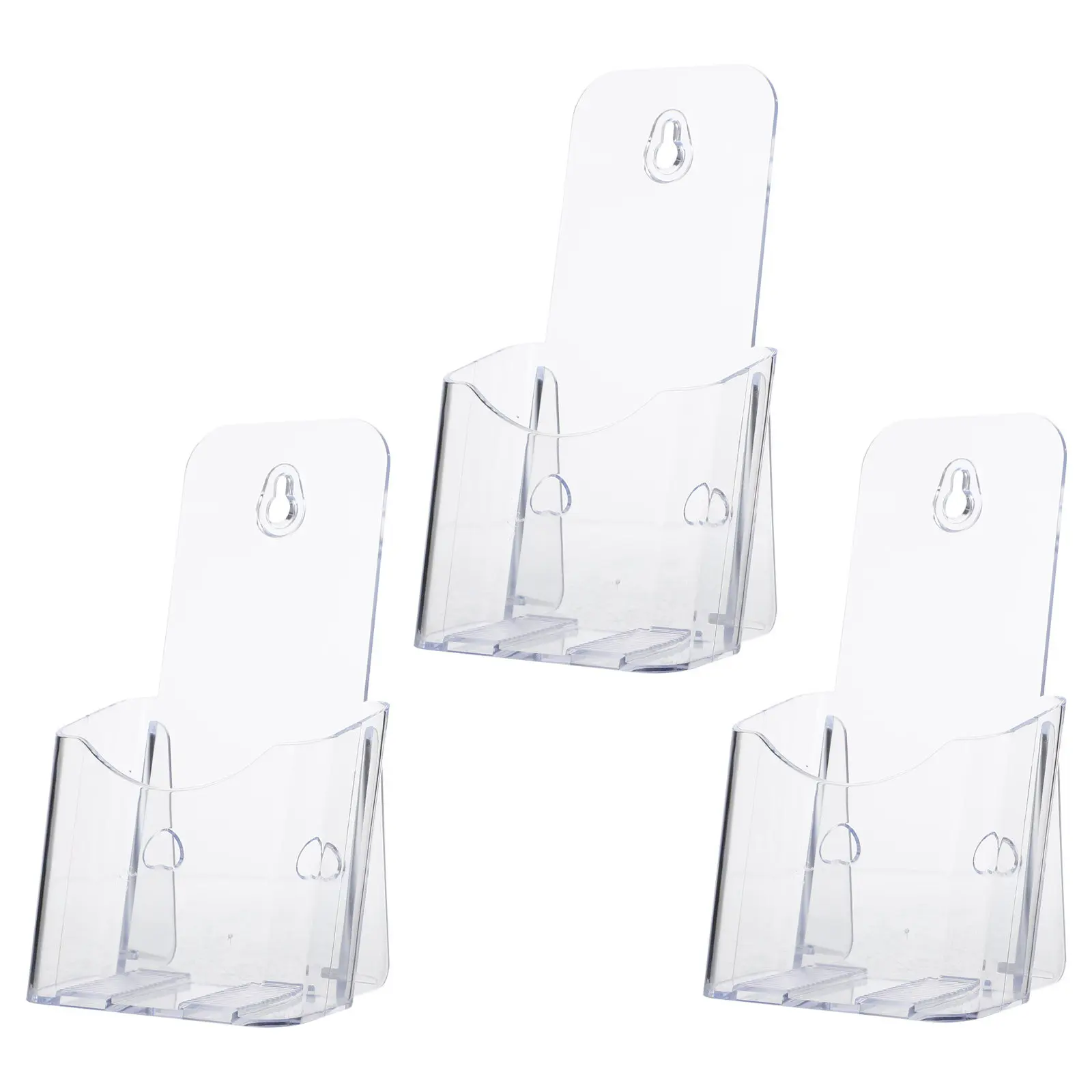 3Pcs 아크릴 팜플렛 디스플레이 스탠드 투명 교수형 사무실 브로셔 홀더 데스크탑 문서 선반 브로셔 보관 랙