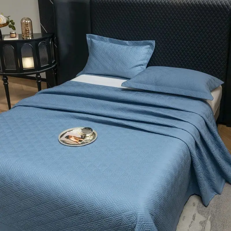3Pcs Luxury Pure Cotton Embossing Quilted Bedspread, Bed Cover, Mattress Topper Coverlet, Bed Sheet Set, Pillowcases, Queen King