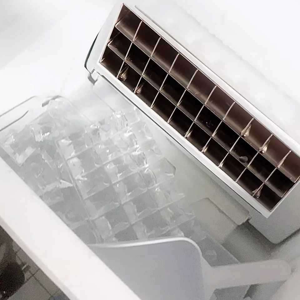 HZB20FM 220V Commercial Home Use Desktop Electric Ice Maker 25KG Output, Automatic Mini Ice Cube Machine with Cleaning Function