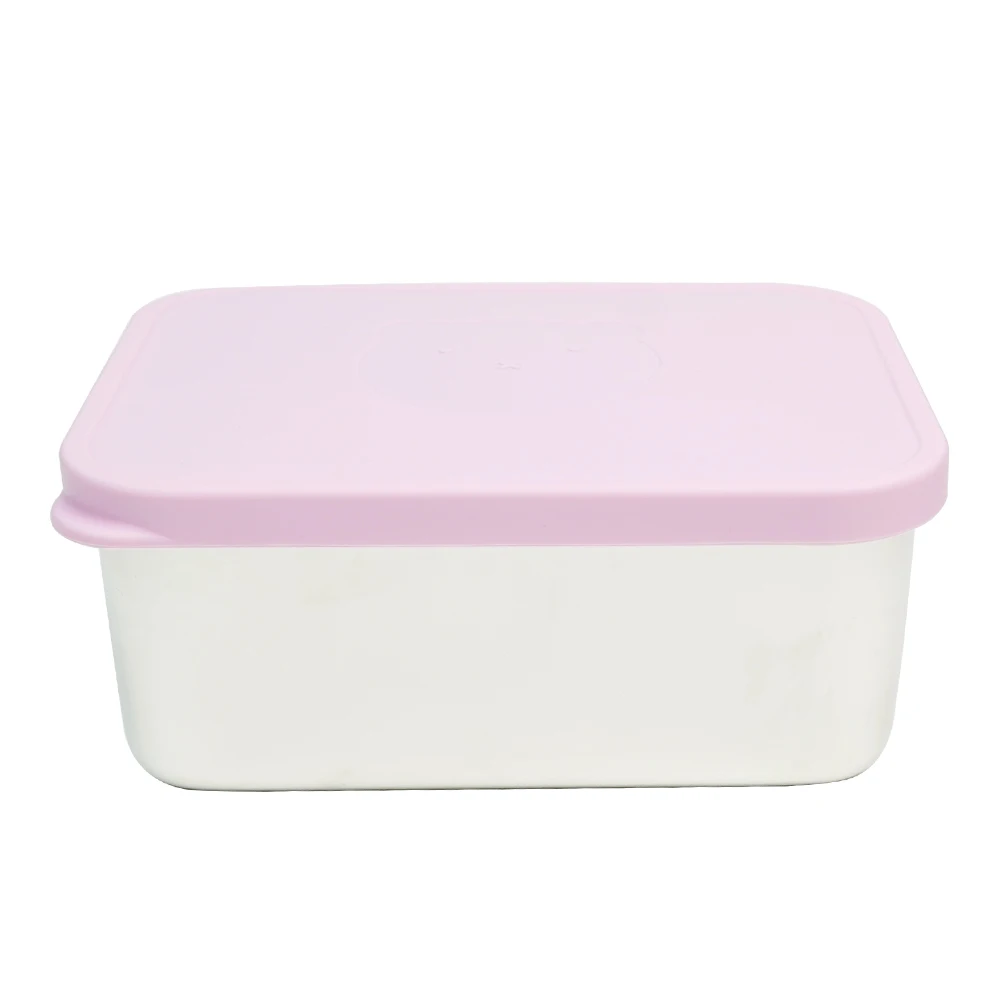 1800ML Storage Box Portable Storage Container Food Grade Stainless steel Box with Silicone Lid 4