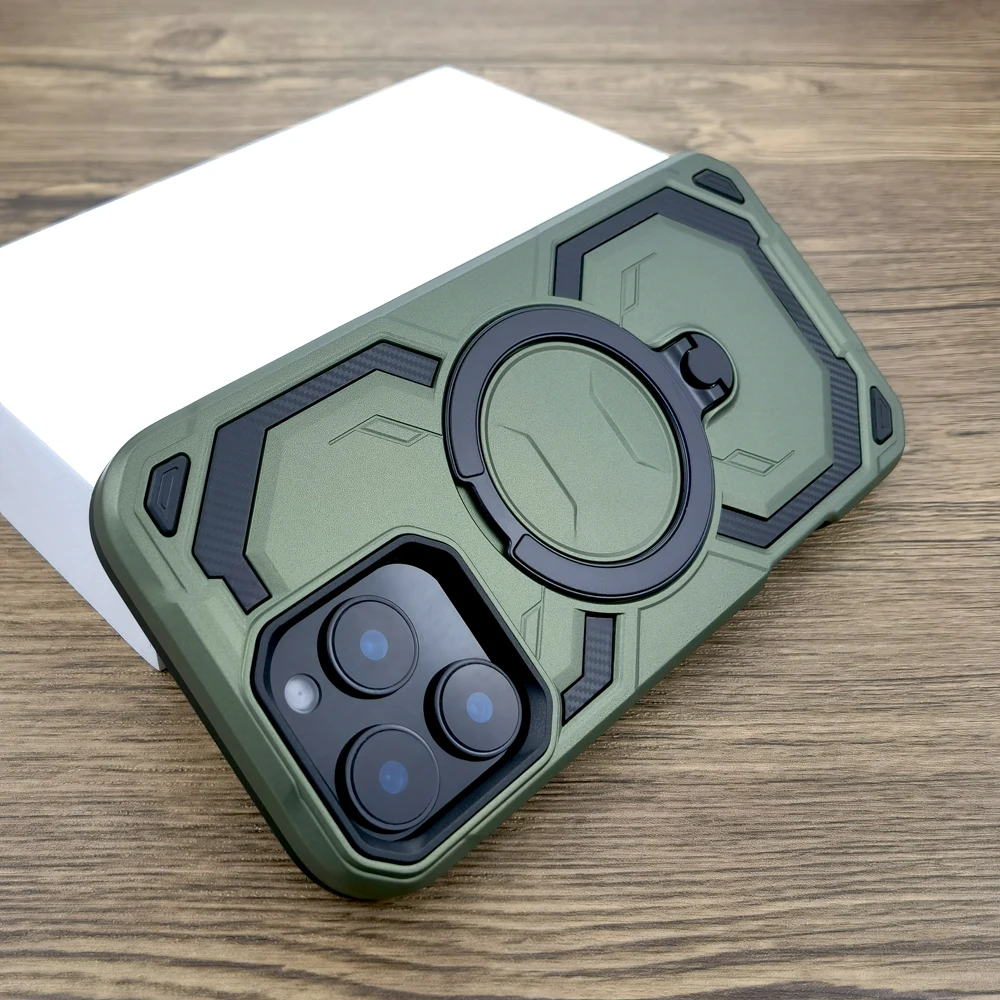 Shockproof Armor MagSafe Case with Wireless Charging Compatibility