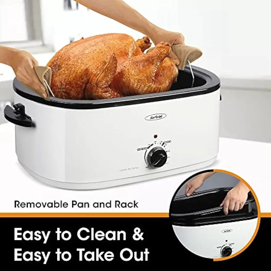 Aroma® 22 Quart Electric Roaster Oven with High-Dome & Self-Basting Lid,  Stainless Steel - AliExpress