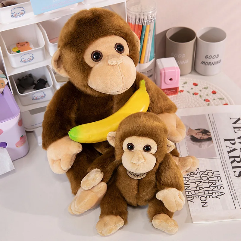 

1Pc Simulated Lifelike Nordic Monkey Dolls Cute Soft Stuffed Animals Big Eyes Ape Plush Toys for Boys Kids Xmas Gifts Home Decor