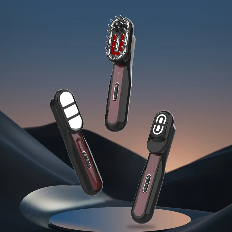 Multi functional red light electric hair care and massage device, household facial beauty and hairdressing comb, micro current