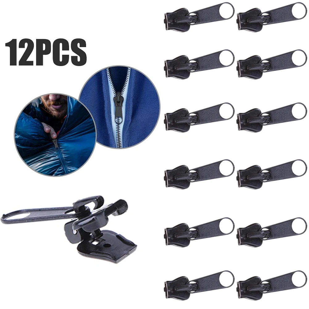 

12PCS ABS Zip Slider Universal Instant Fix For Tents Suitcases Clothing Shoes Zip-pers Sewing Zip Repair Replacement Kit