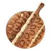 Refrigerator Egg Holder Wooden Easter Deviled Egg Platter with Handle Round Charcuterie Serving Board for 24 1