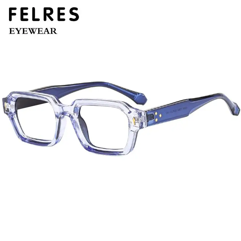 Designer Square Glasses Frame Prescription Optical Lenses Reading Glasses Anti Blue Light Simplicity Glasses FELRES +1.75 +2.25 3
