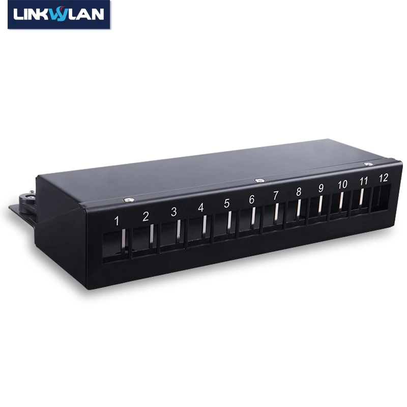Vazio em Branco Patch Panel Keystone Enclosure Box Blindado para Rj45 Keystone Jack Sockets Desktop Wall Mount Portas 12 Portas