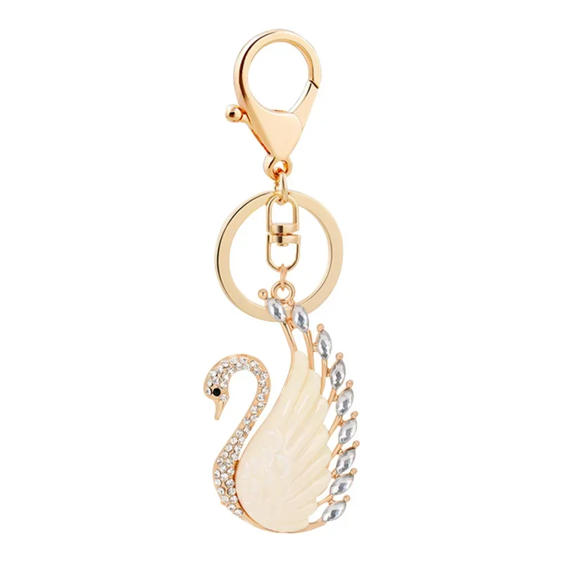 Hot cute swan Keychain animal swan Pendant Keyring for Women Men Car Key Holder Gift