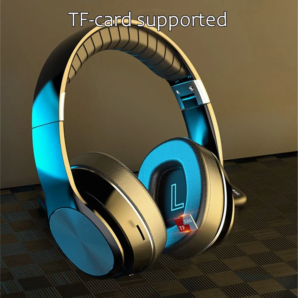 2023Hot Wireless Headphon Bluetooth Over Eer Blue Tooth 5.0 Cuffie Per Pc Cuffie Stereo Auricolari Con Supporto Per Microfono Tf-Card Fm