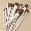 15pcs Makeup Brushes Custom Logo White Color Brown Hair Makeup  Brush Set Private Label Pro Beauty Tools Wholesale 5set/lot 2