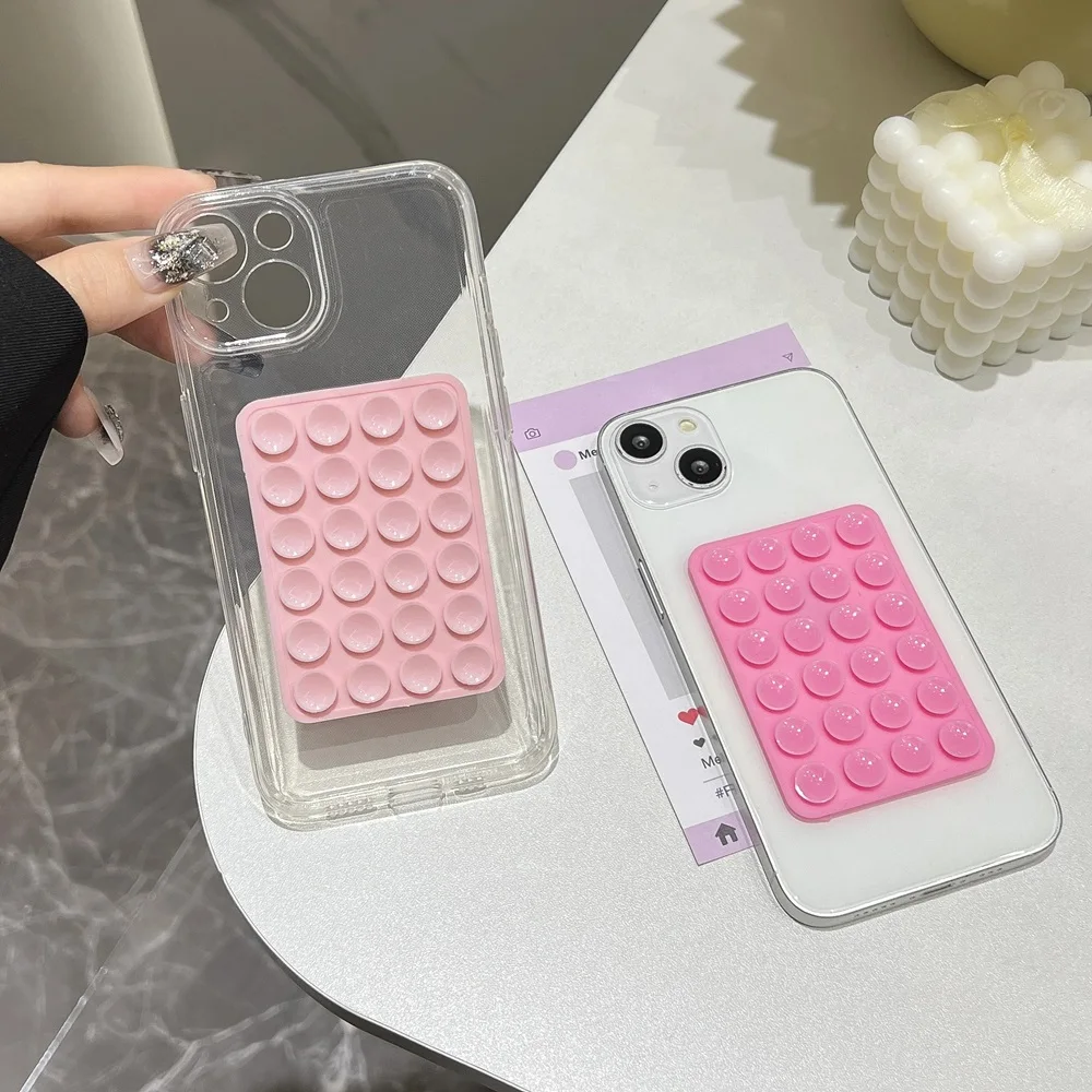 3D Suction Cup Airbag Transparent Phone Case - Soft Shockproof Cover