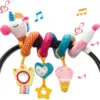 Car Seat Toys for Babies Rattle Mirror Crinkle Squeaky Carseat Stroller Toys 0-6 Months Developmental Newborn Baby Girl Gifts 1