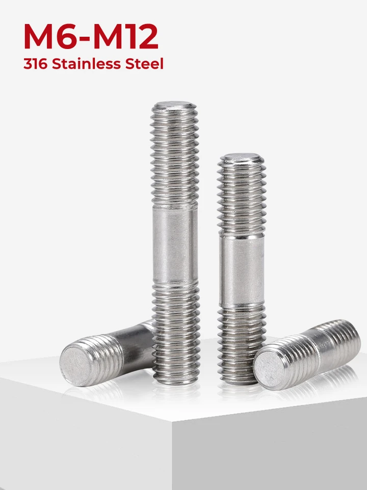 Tornillos De Doble Extremo M4 - Acero Inoxidable 304, Longitud 180 Mm, Pack De 10 Unidades Para Reparaciones En Casa